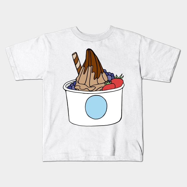 Frozen Yogurt Cup Chocolate and Fruit Kids T-Shirt by murialbezanson